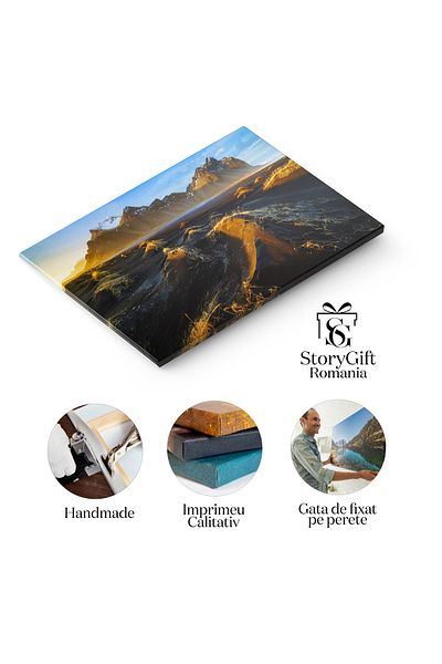 StoryGift Romania Tablou Canvas - Peisaje Minunate Din Islanda: Basalt, Coaste Si Aurora Boreala