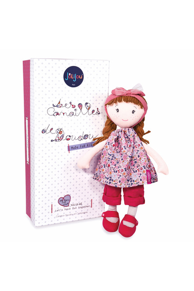 JOLIJOU Papusa Capucine, 36 cm, material textil, rosu