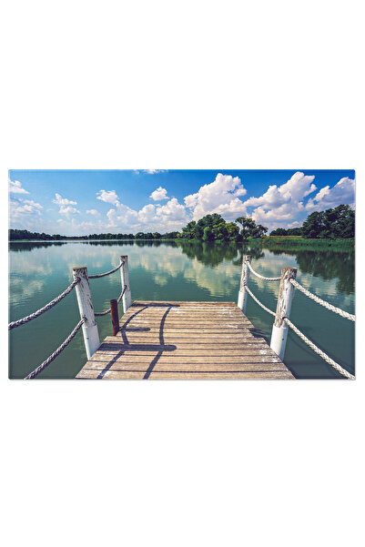 StoryGift Romania Tablou Canvas Ponton Mic Intr-un Lac Intr-o Zi Frumoasa Cu ...