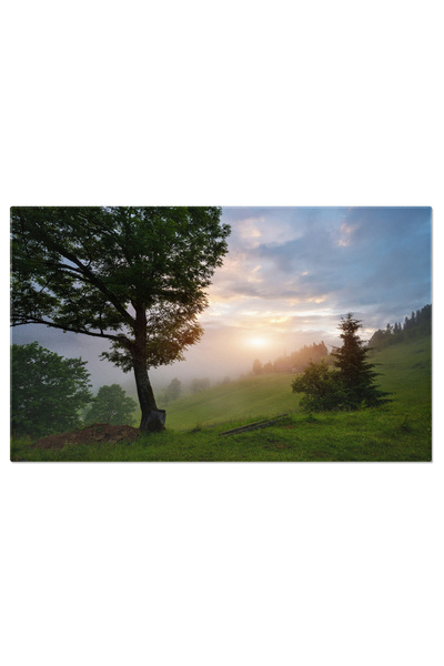 StoryGift Romania Tablou Canvas - Apus Peste Padurea Ucraineana, Natura Si Li...