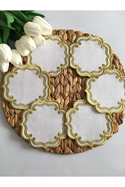 Etuval Linen 6 Adet Sunumluk Peçete,Kokteyl Peçete,Kahve Yanı Sunumluk,Bardak...