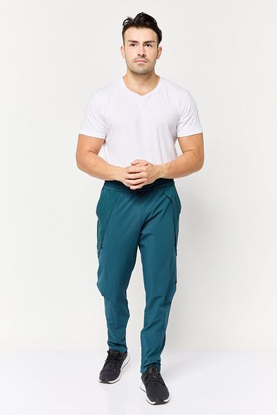 adidas Men Slim Fit Outdoor Escape Cargo Pants, Teal Green