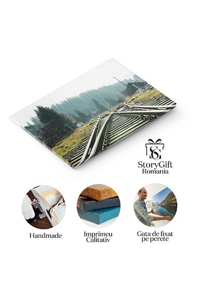 StoryGift Romania Canvas Painting - Sky and Clouds: Traveling by Train Through the Mountain Landscape