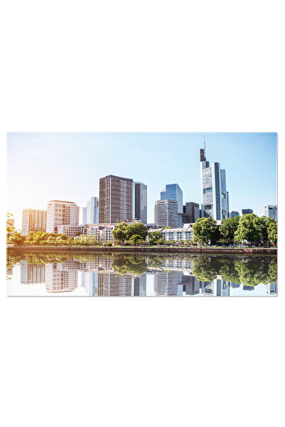 StoryGift Romania Tablou Canvas Skyline Frankfurt Noaptea 2023, Frankfurt, Arhitectura, Noapte, Skyline, Germania