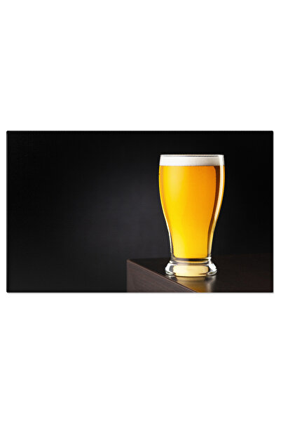 StoryGift Romania Tablou Canvas Pahar De Bere Pale Rece Pe Blat De Bar Atmosfera Prietenoasa Pentru O Seara Plin