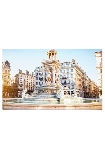StoryGift Romania Tablou Canvas Vedere Nocturna La Lyon, Franta, Oras Vechi, Turism, Arhitectura, Peisaj Urban, I