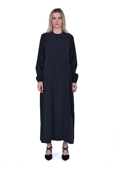 Invee 6958 Modal Fabric Black Dress
