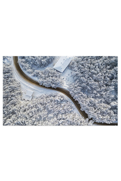 StoryGift Romania Tablou Canvas - Peisaj De Iarna Din Aer: Peisaj Inghetat Si...