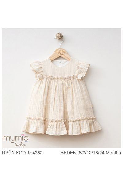 Mymio Barbosa Mymio Muslin Linen Baby Girl Lined Stylish Dress New Season