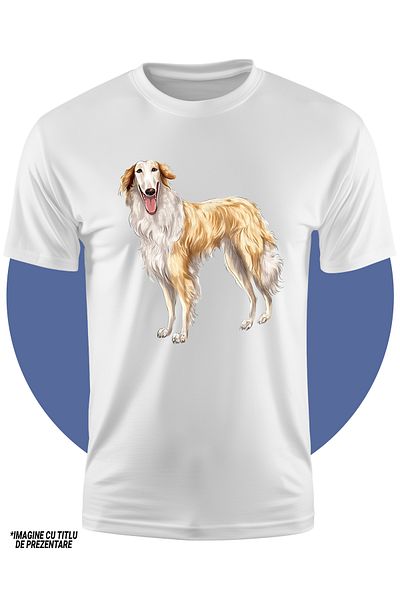 StoryGift Romania Tricou Copii Cu Un Catel Inalt Jucaus, Ilustratie, Cuminte, Ascultator, Pentru Iubitorii D