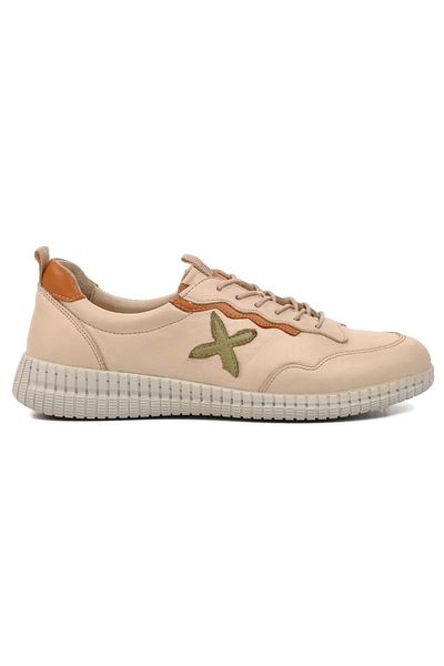 Kocamanlar Ayakkabı Venüs Polen Genuine Leather Orthopedic Women's Casual Shoes Beige