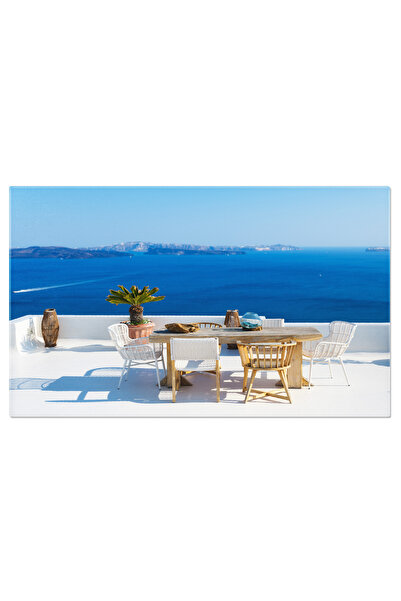 StoryGift Romania Tablou Canvas Restaurant Cu Priveliste La Caldara, Santorin...