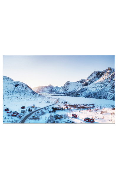 StoryGift Romania Tablou Canvas Panorama Lofoten, Norvegia Munte Si Marea Aer...