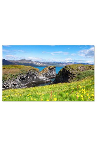 StoryGift Romania Tablou Canvas Munti Si Ocean In Islanda, Peisaj Montan, Calatorie, Scandinavia, Vulcani 3183