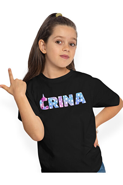 StoryGift Romania Tricou Copii Fete Cu Numele Crina, Unicorn, Printesa, Fairy...