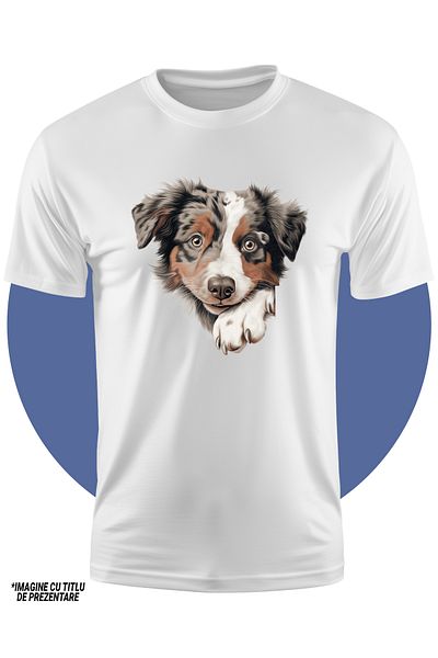 StoryGift Romania Tricou Copii Cu Un Catel Jucaus, Ilustratie, Pentru Iubitorii De Caini, Isi Asculta Stapan