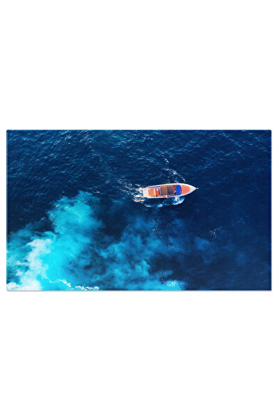 StoryGift Romania Tablou Canvas Peisaj Marin: Nava Pe Marea Adriatica Aerian,...