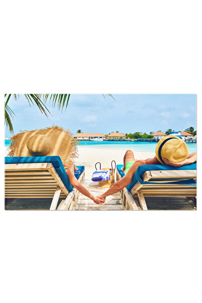 StoryGift Romania Tablou Canvas Cuplu La Plaja Bucuranduse De Vacanta Si Iubi...