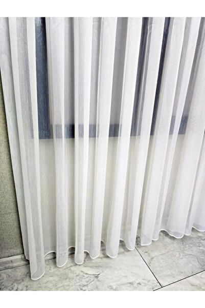 BBB Vakkorama Silvery Fabric Thick Tulle Curtain Ecru 1 E 2.5 Pleated Et4030Simli