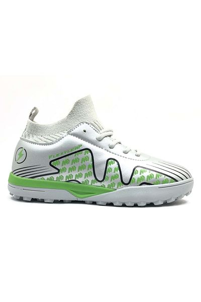 Kids Club Shoes Pantofi de fotbal Neymar Cool Kids - cu șosete argintii-verzi