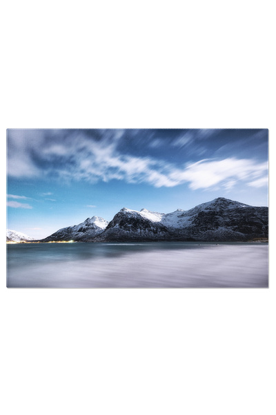 StoryGift Romania Tablou Canvas Peisaj Nocturn Lofoten, Norvegia, Iarna, Munt...