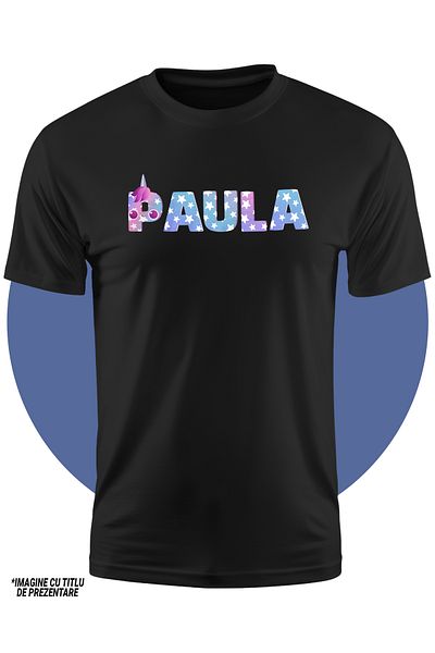 StoryGift Romania Tricou Copii Fete Cu Numele Paula, Unicorn, Printesa, Fairytale, Dragut 100% Bumbac, Unise
