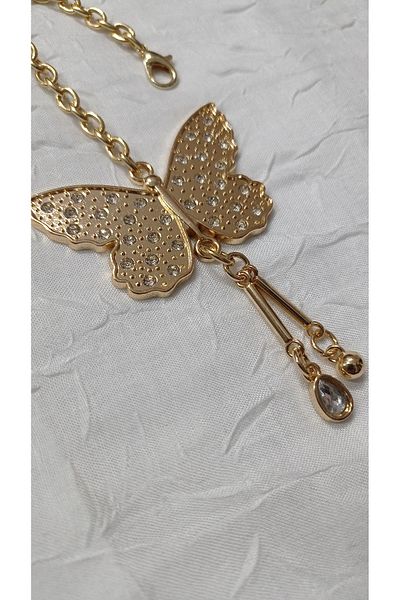 rüya hobi Butterfly Model Bag Ornament-Chain-Stone-Gold-Bag Charm-