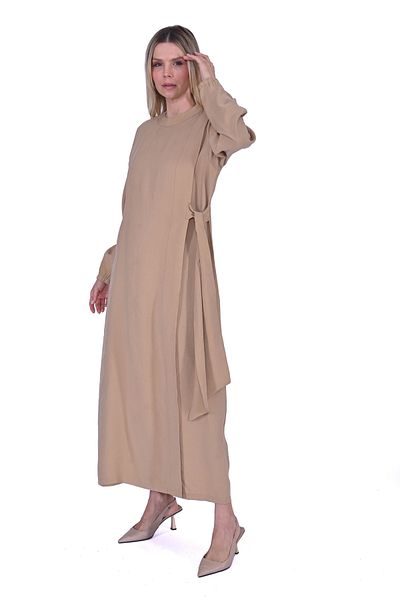 Invee 6958 Model Camel Modal Fabric Dress