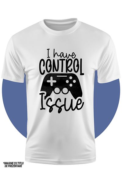 StoryGift Romania Tricou Copii Cu Un Controller Si Textul "i Have Control Issue" - Am O Problema Cu Controlu