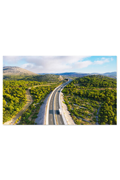 StoryGift Romania Tablou Canvas Autostrada Munti Si Vale, Peisaj Montan, Calatorie, Asfalt, Apus 272