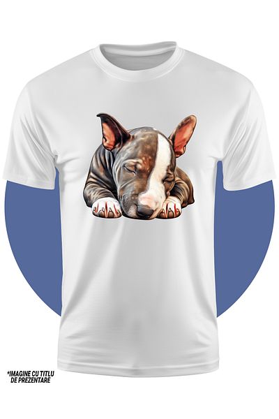 StoryGift Romania Tricou Copii Cu Un Catel Care Doarme Dus, Ilustratie, Obosit, Ora De Culcare, Pentru Iubit