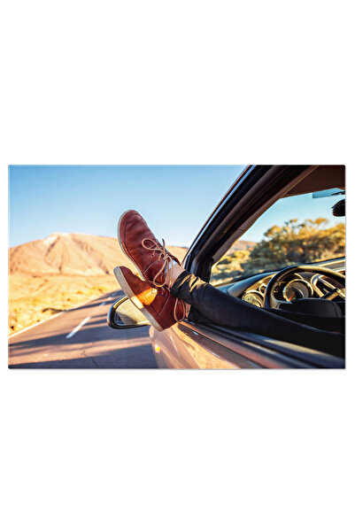 StoryGift Romania Tablou Canvas Picioare Feminine Pe Usa Masinii Masina, Cala...