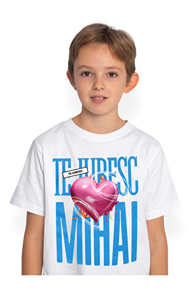 StoryGift Romania Tricou Copii Baieti Te Iubesc Mihai, Dragoste, Inima, Iubir...