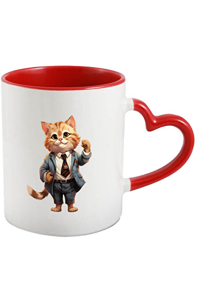 StoryGift Romania Cana cu un motan la costum | ilustratie | lucreaza la birou...