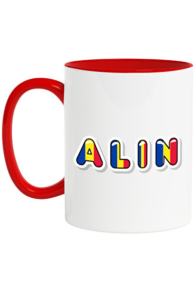 StoryGift Romania Cana Cu Numele Alin, Romania, Suporter, Steagul Romaniei, P...