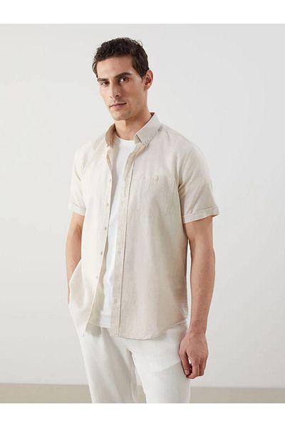 LC Waikiki Ανδρικό πουκάμισο Regular Fit Linen Blend