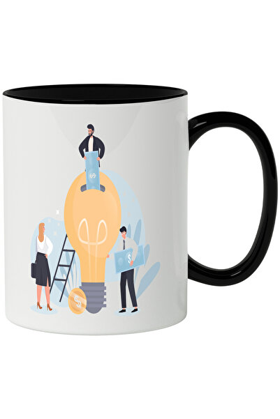 StoryGift Romania Cana Cu Investitii, Start Up, Bani, Finantare, Business, Multicolor 330 ml, Cera, Cu Maner Negru