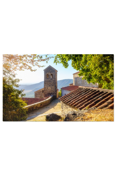 StoryGift Romania Tablou Canvas Manastirea Nekresi In Lumina Soarelui, Caramida, Catedrala, Biserica, Istorie, Ar