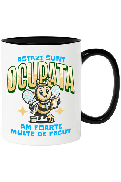 StoryGift Romania Cana cu Albina Cu Cravata Si Miere Text Haios Astazi Sunt O...