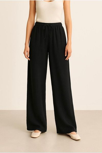 Heyya Women's 100% Cotton Double Layer Muslin Loose Cut Trousers