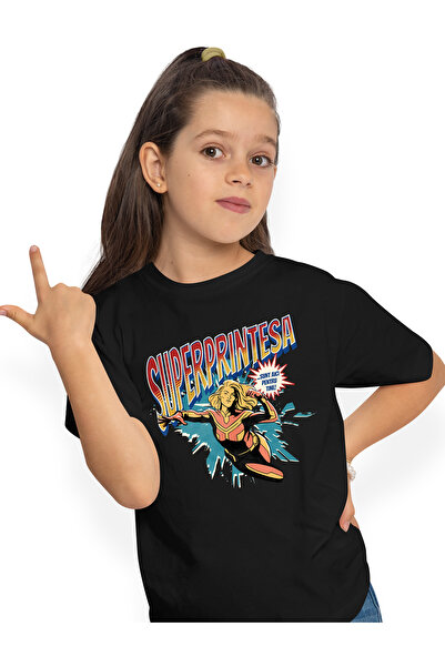 StoryGift Romania Tricou Copii Fete Super Printesa, SuperErou Sunt Aici Pentr...