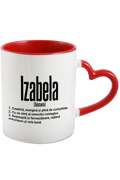 StoryGift Romania Cana Cu Numele Izabela, si Mesaj Motivational, Creativa, De...