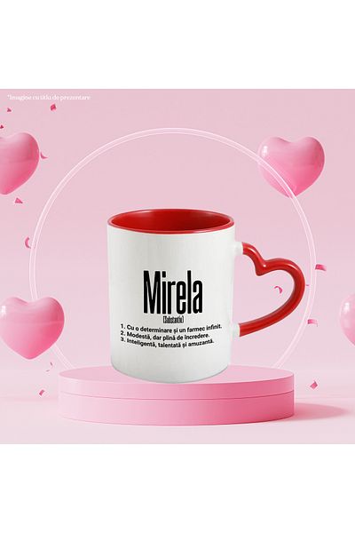 StoryGift Romania Mug With Name Mirela, And Motivational Message, Determination, Modesty, Intelligence,, With ,stg