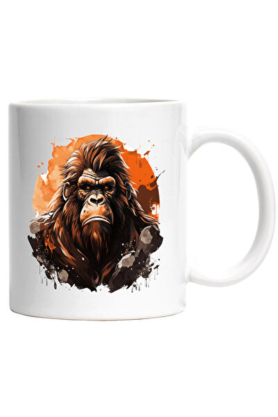 StoryGift Romania Cana Cu Gorila, Ilustratie, Animal, Apus, Vopsea, Blana, Mu...