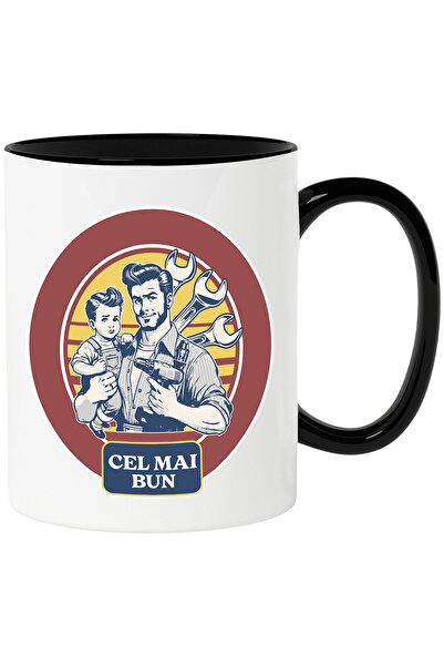 StoryGift Romania Cana cu Tata Si fiu Muncitori Bormasina text Cel mai Bun, F...