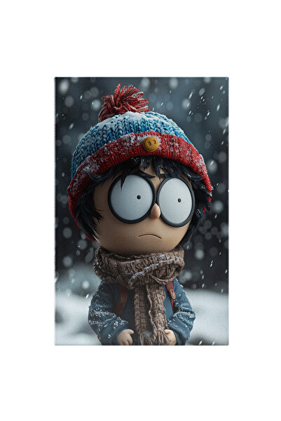 StoryGift Romania Tablou Canvas: Băiețelul Speriat Ochi Mari Modelați Și Căci...