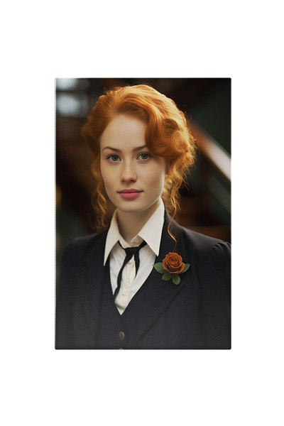 StoryGift Romania Tablou Canvas: Portret Fata Cu Par Ginger Coafura Impletita...