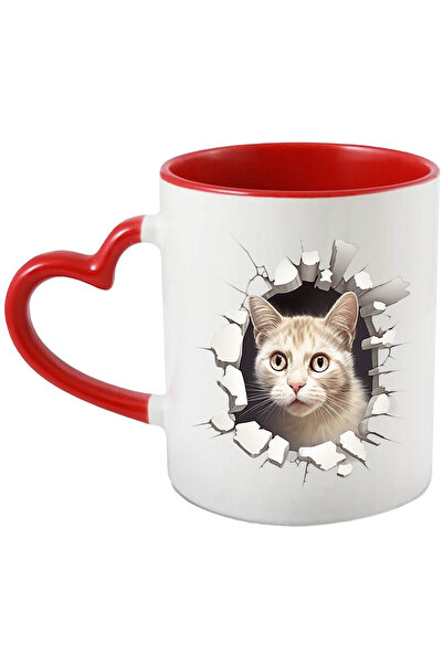 StoryGift Romania Cana Pisica Iesind din cana, Sparta, Design 3D, 330ml, Cera...