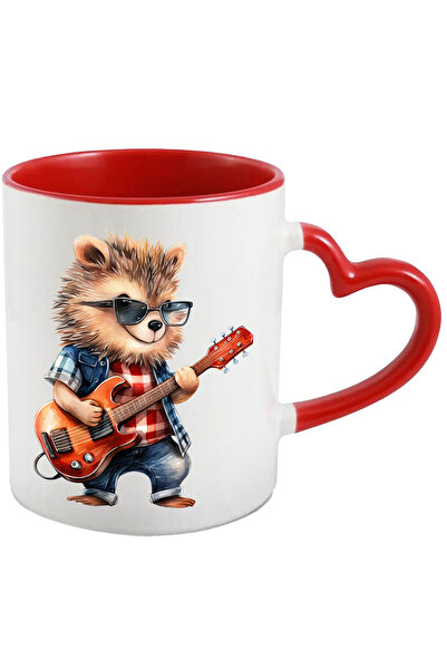 StoryGift Romania Cana cu un arici care canta la chitara | ilustratie | tepi | instrument muzical , Cu Maner Inim STG