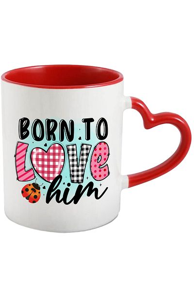 StoryGift Romania "Born to love him" mug, Valentine's Day, With ,STG